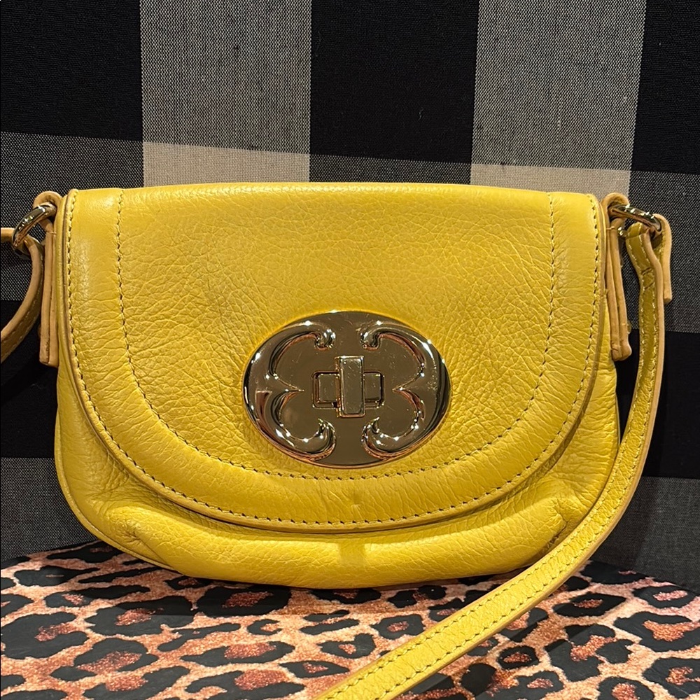 Emma Fox Yellow Leather Crossbody Bag